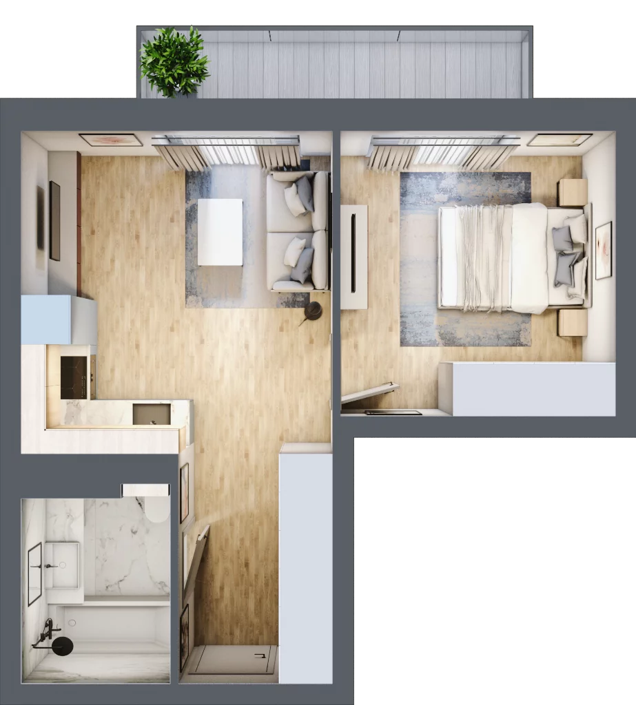 2 pokoje, apartament 35,85 m², piętro 3, oferta nr G60, Piano Park bud. G, Suwałki, Czarnoziem, ul. Witolda "Rotmistrza" Pileckiego