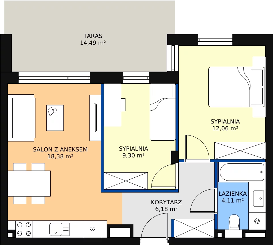 Zalety apartamentu 50.03 m², G59