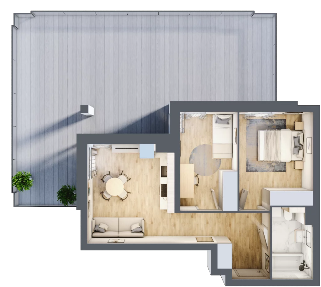 3 pokoje, apartament 48,51 m², parter, oferta nr 3, Villa Park C - Apartamenty Augustów, Augustów, ul. Wypoczynkowa