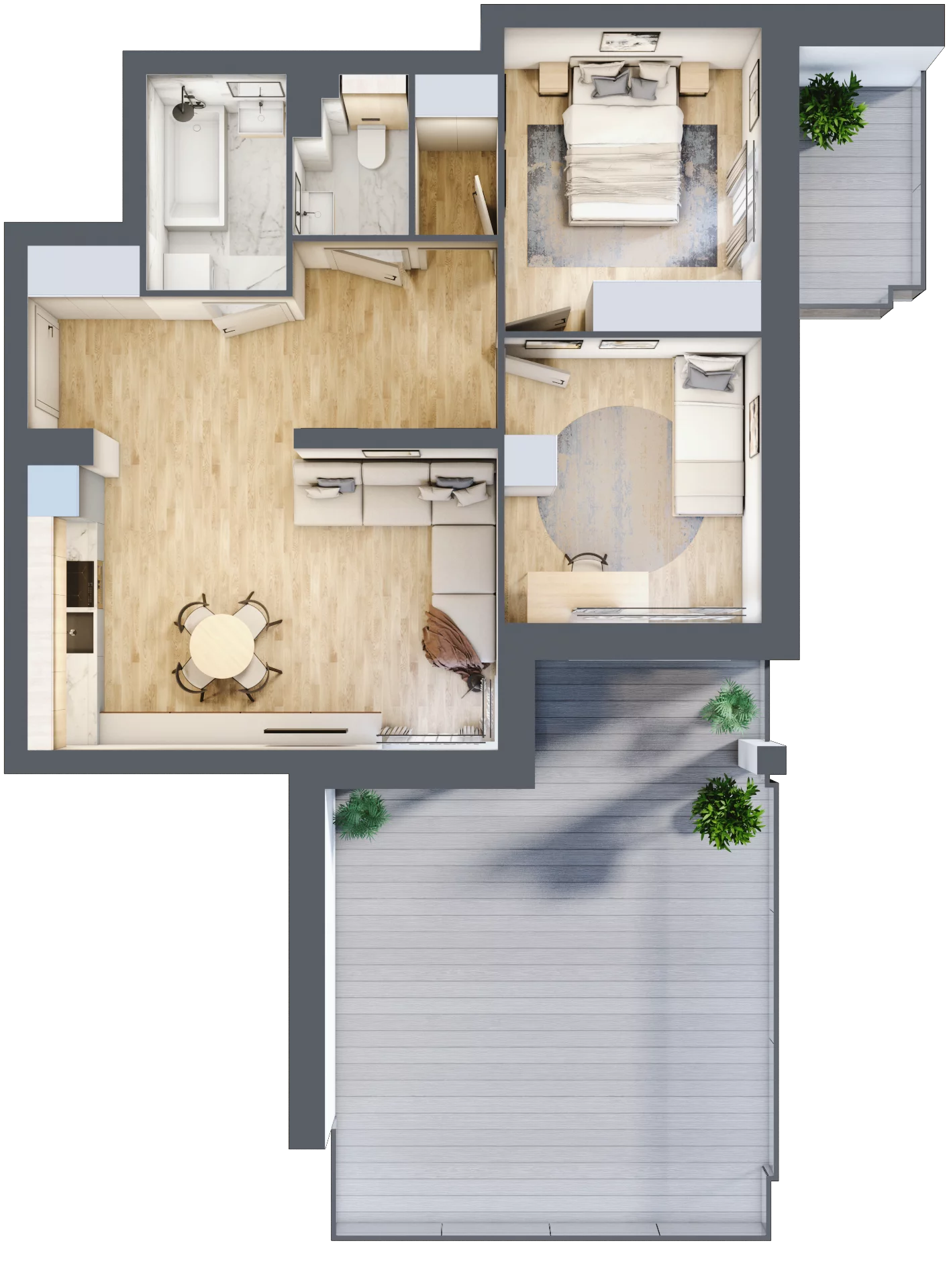 3 pokoje, apartament 59,36 m², parter, oferta nr 6, Villa Park C - Apartamenty Augustów, Augustów, ul. Wypoczynkowa