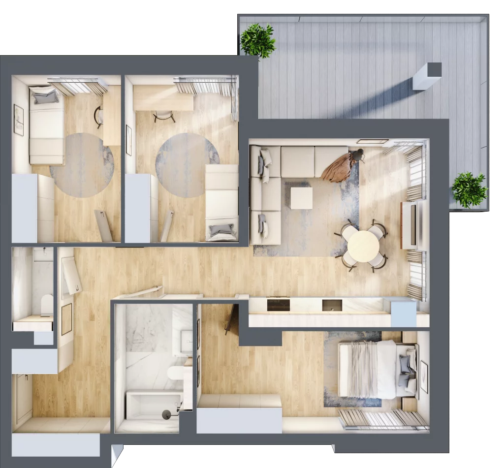4 pokoje, apartament 72,79 m², piętro 1, oferta nr 11, Villa Park C - Apartamenty Augustów, Augustów, ul. Wypoczynkowa