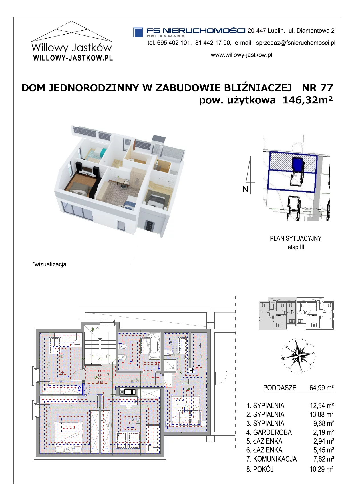 Dom 146,32 m², oferta nr 77, Osiedle Willowy Jastków, Jastków, Jastków 8