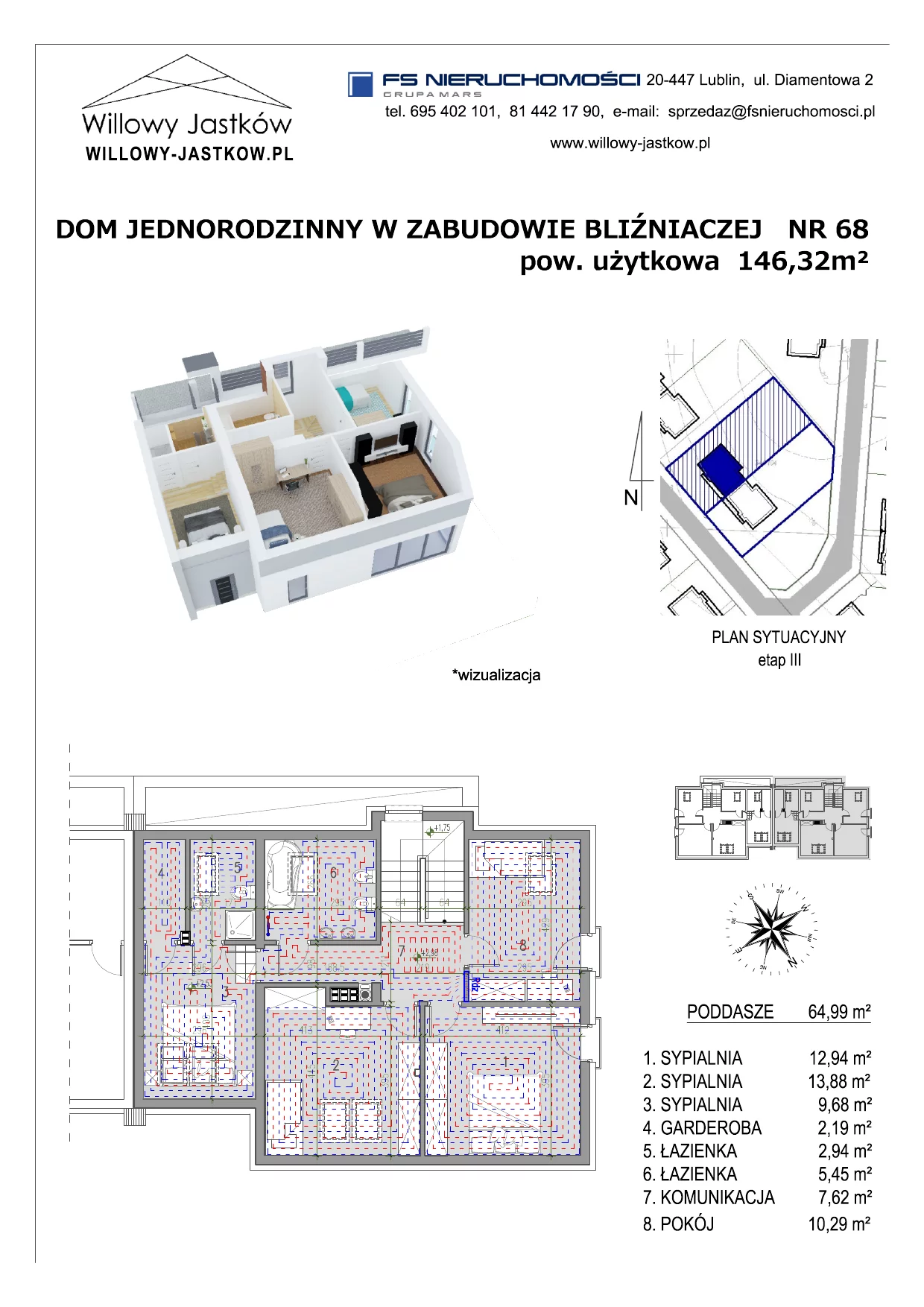 Dom 146,32 m², oferta nr 68, Osiedle Willowy Jastków, Jastków, Jastków 8