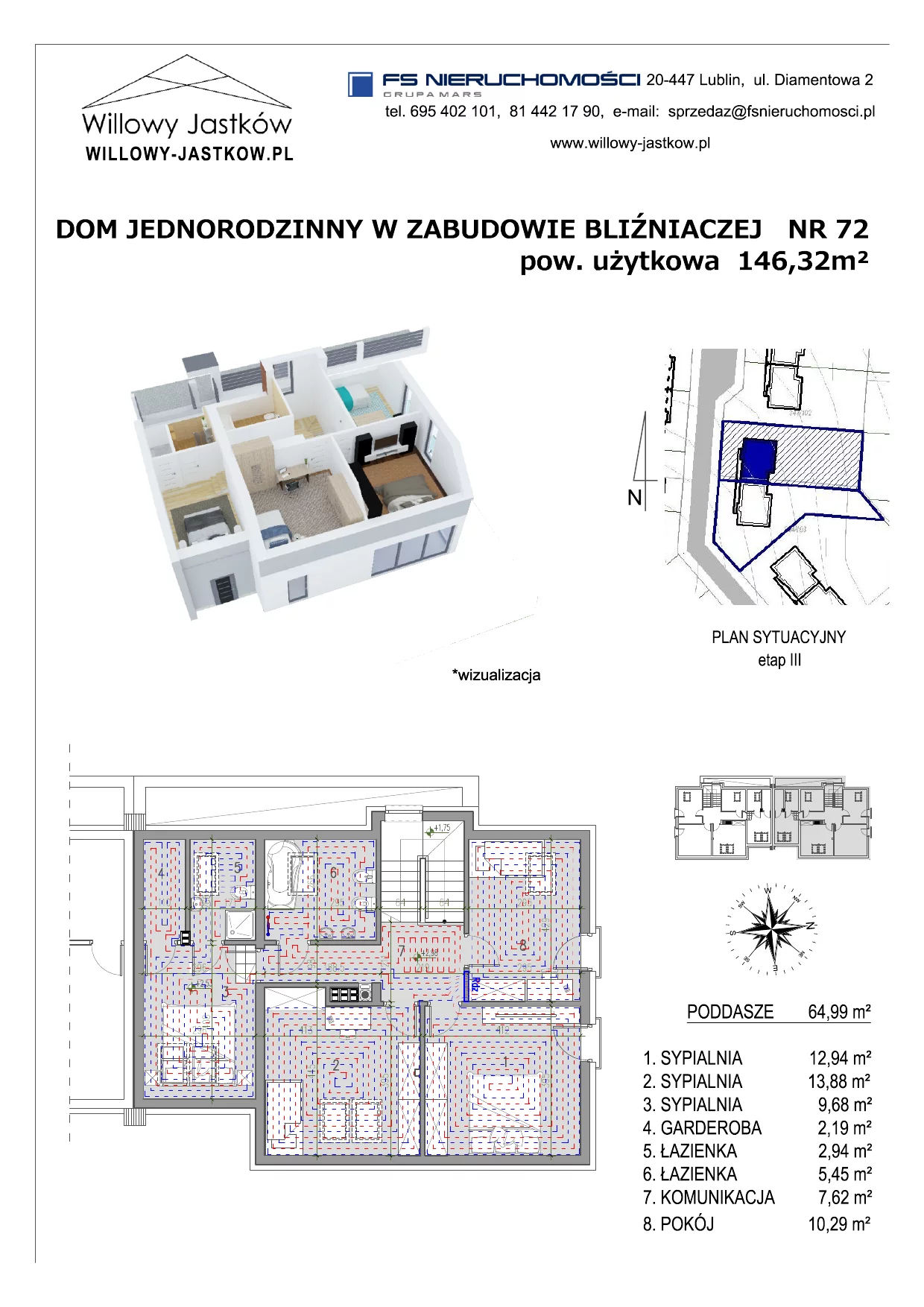 Dom 146,32 m², oferta nr 72, Osiedle Willowy Jastków, Jastków, Jastków 8