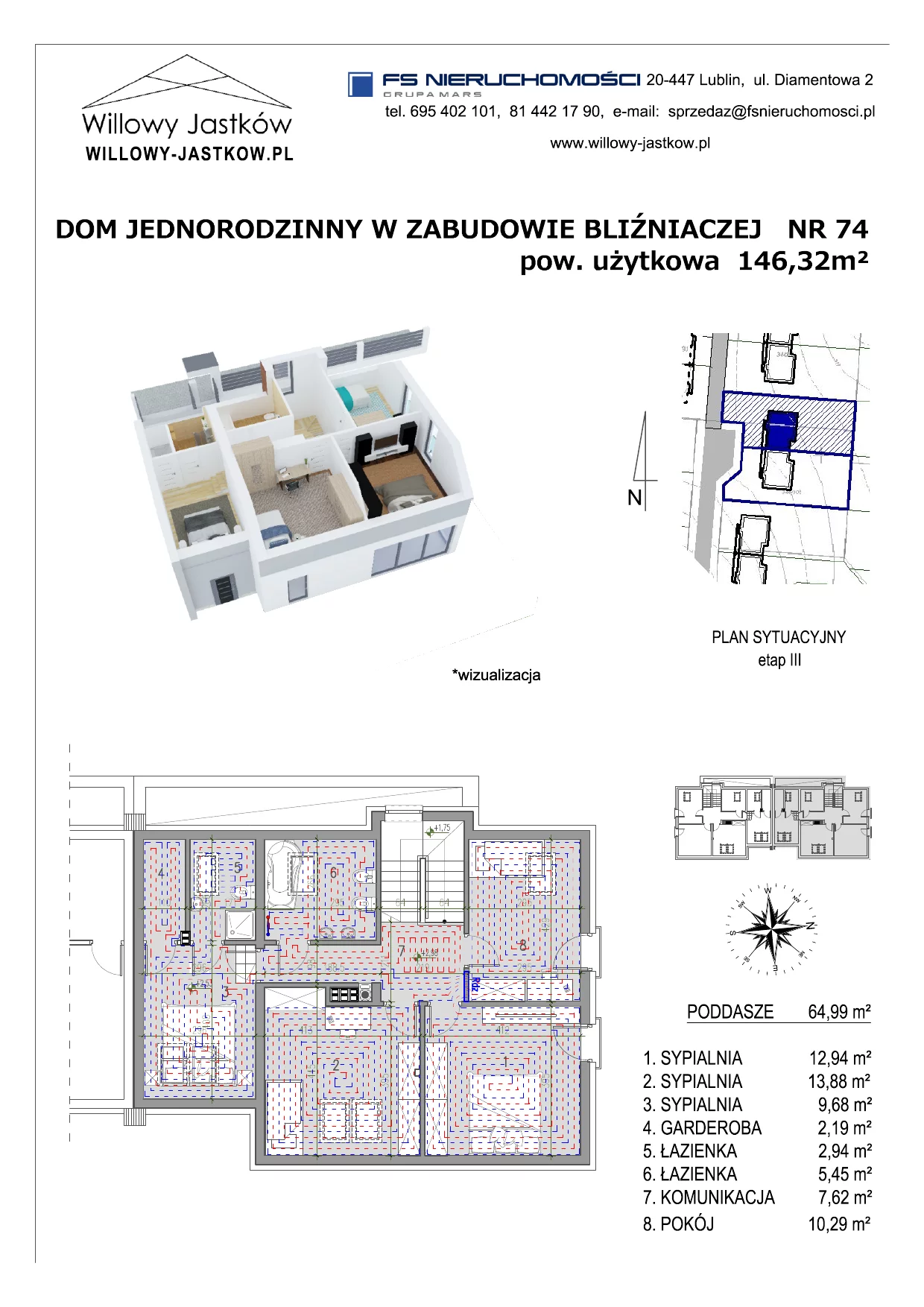 Dom 146,32 m², oferta nr 74, Osiedle Willowy Jastków, Jastków, Jastków 8