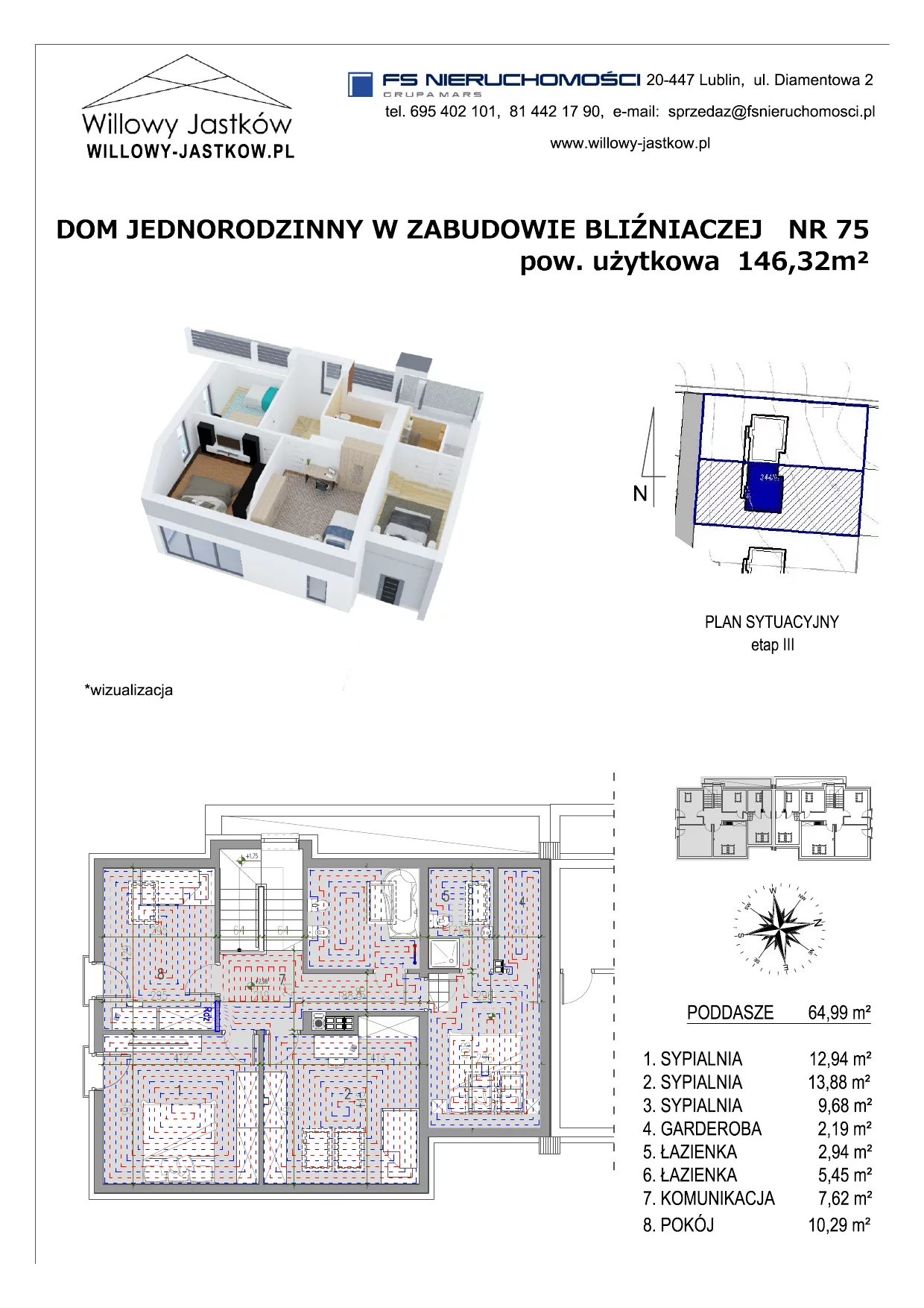 Dom 146,32 m², oferta nr 75, Osiedle Willowy Jastków, Jastków, Jastków 8