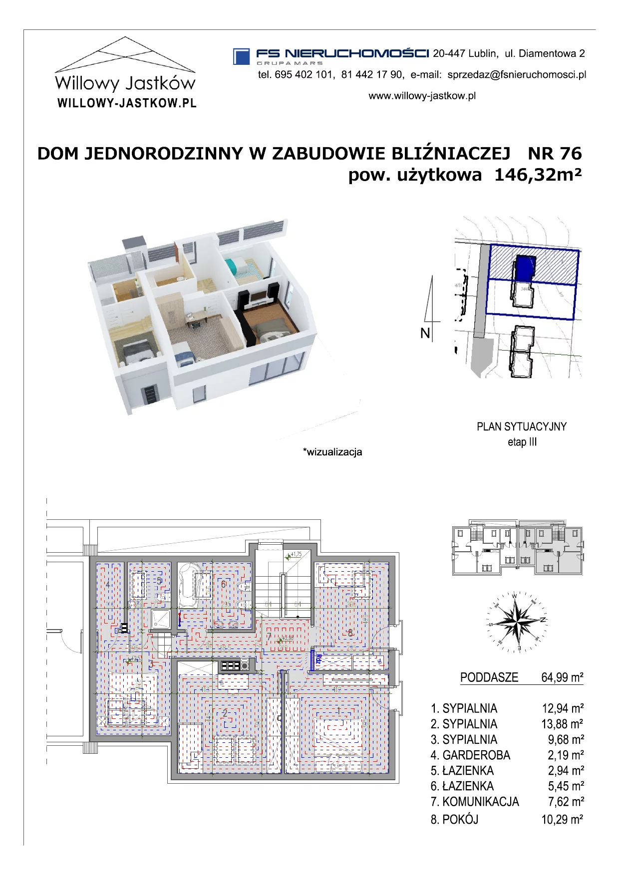 Dom 146,32 m², oferta nr 76, Osiedle Willowy Jastków, Jastków, Jastków 8