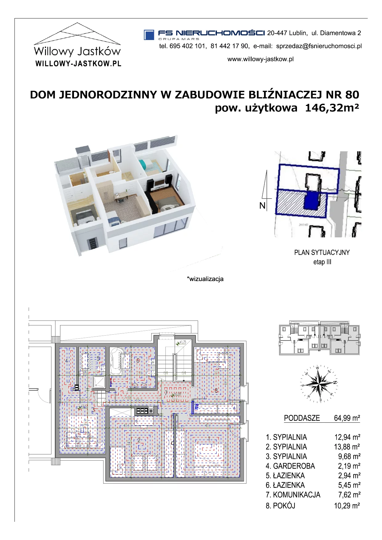 Dom 146,32 m², oferta nr 80, Osiedle Willowy Jastków, Jastków, Jastków 8