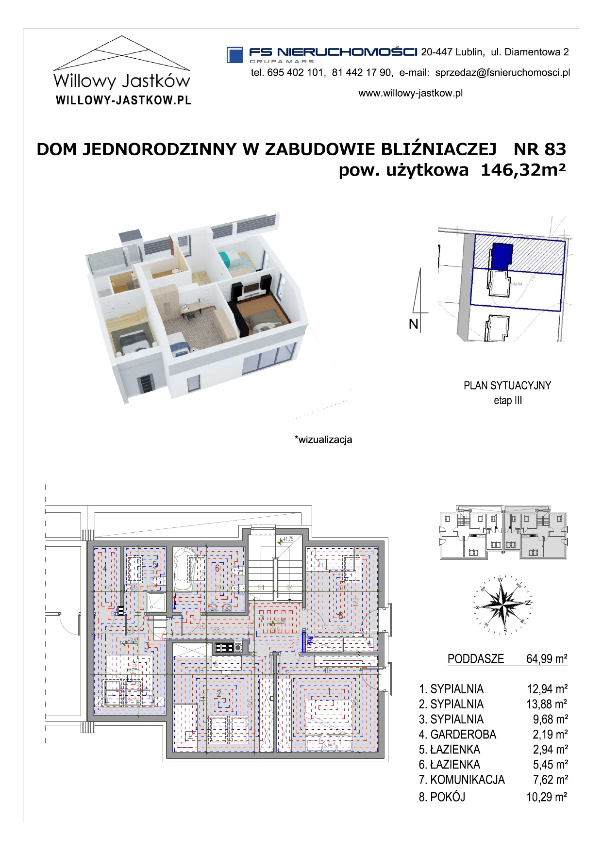 Dom 146,32 m², oferta nr 83, Osiedle Willowy Jastków, Jastków, Jastków 8