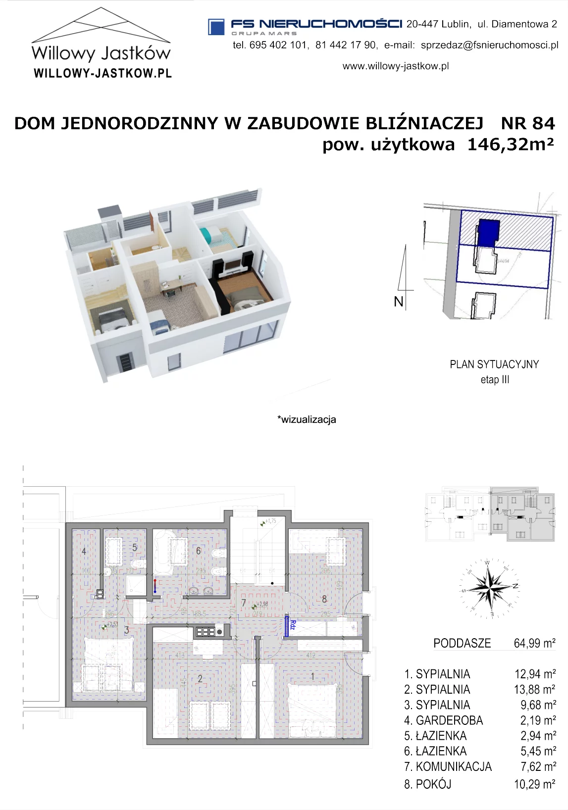 Dom 146,32 m², oferta nr 84, Osiedle Willowy Jastków, Jastków, Jastków 8