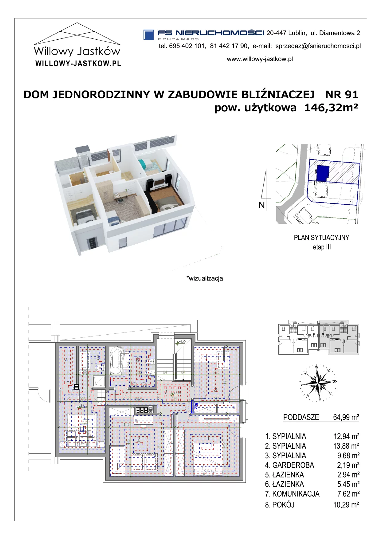 Dom 146,32 m², oferta nr 91, Osiedle Willowy Jastków, Jastków, Jastków 8