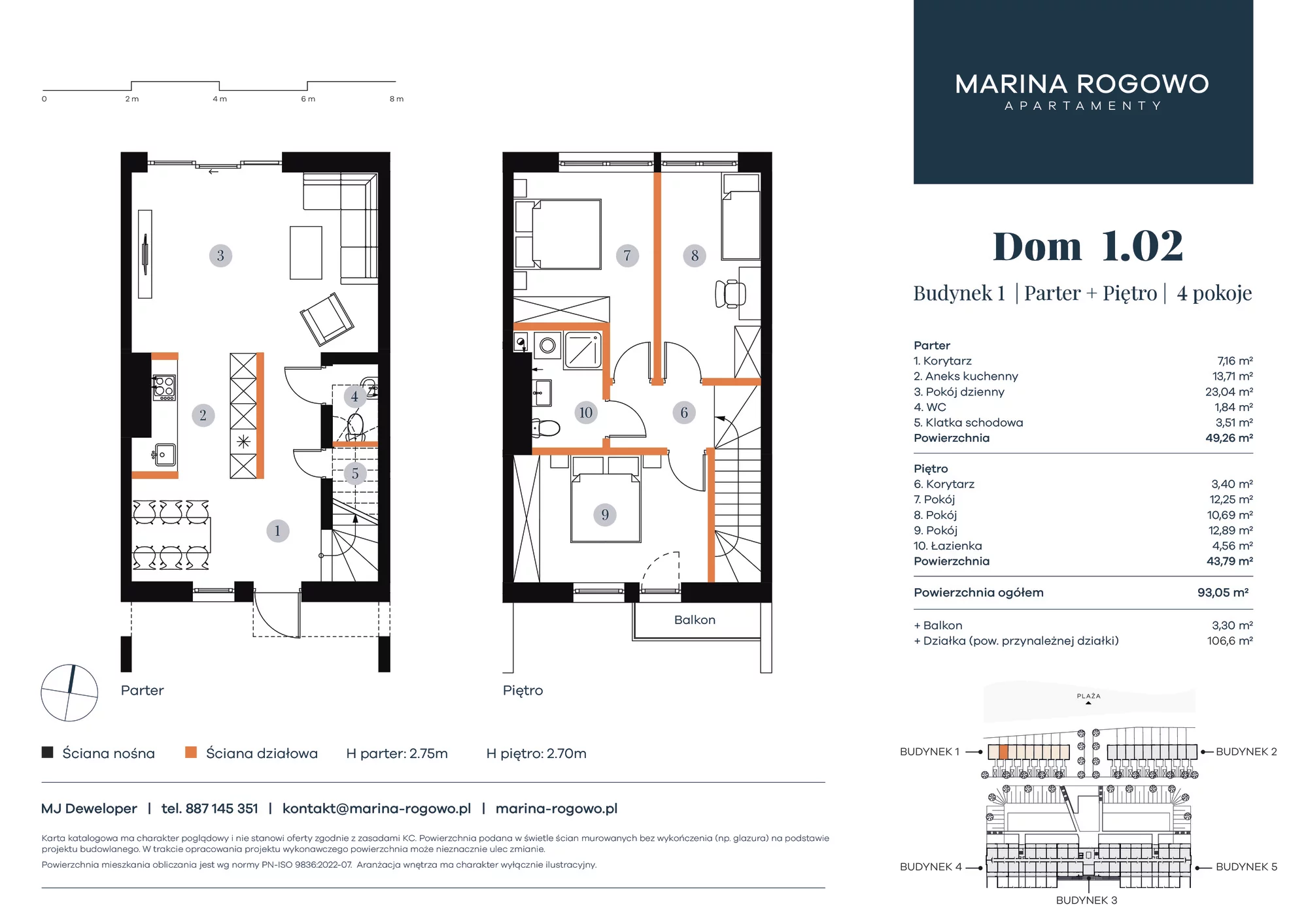 Dom 93,05 m², oferta nr 1.02, Apartamenty Marina Rogowo, Rogowo, ul. Kołobrzeska