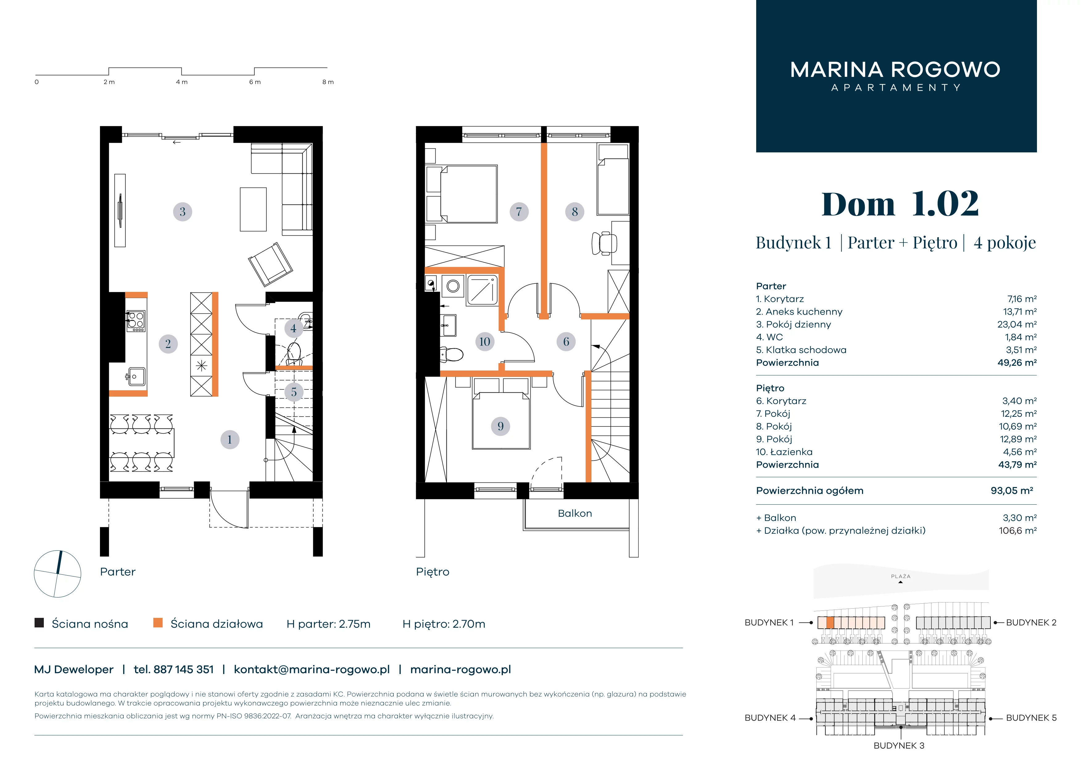 Dom 93,05 m², oferta nr 1.02, Apartamenty Marina Rogowo, Rogowo, ul. Kołobrzeska