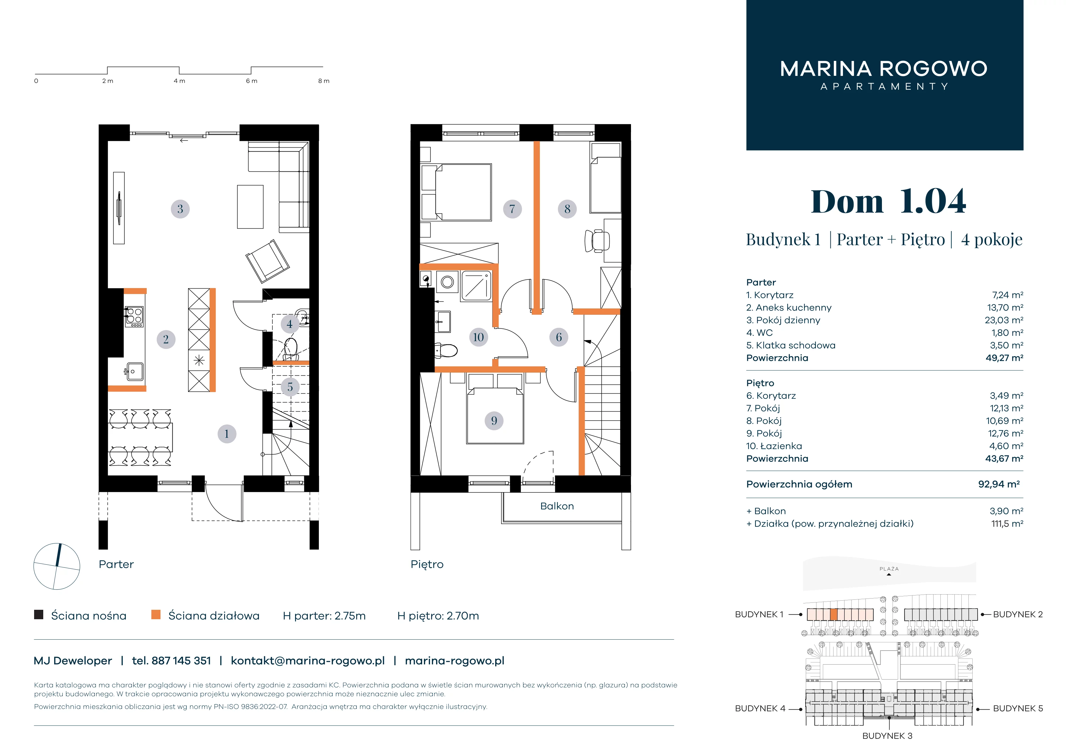Dom 92,94 m², oferta nr 1.04, Apartamenty Marina Rogowo, Rogowo, ul. Kołobrzeska