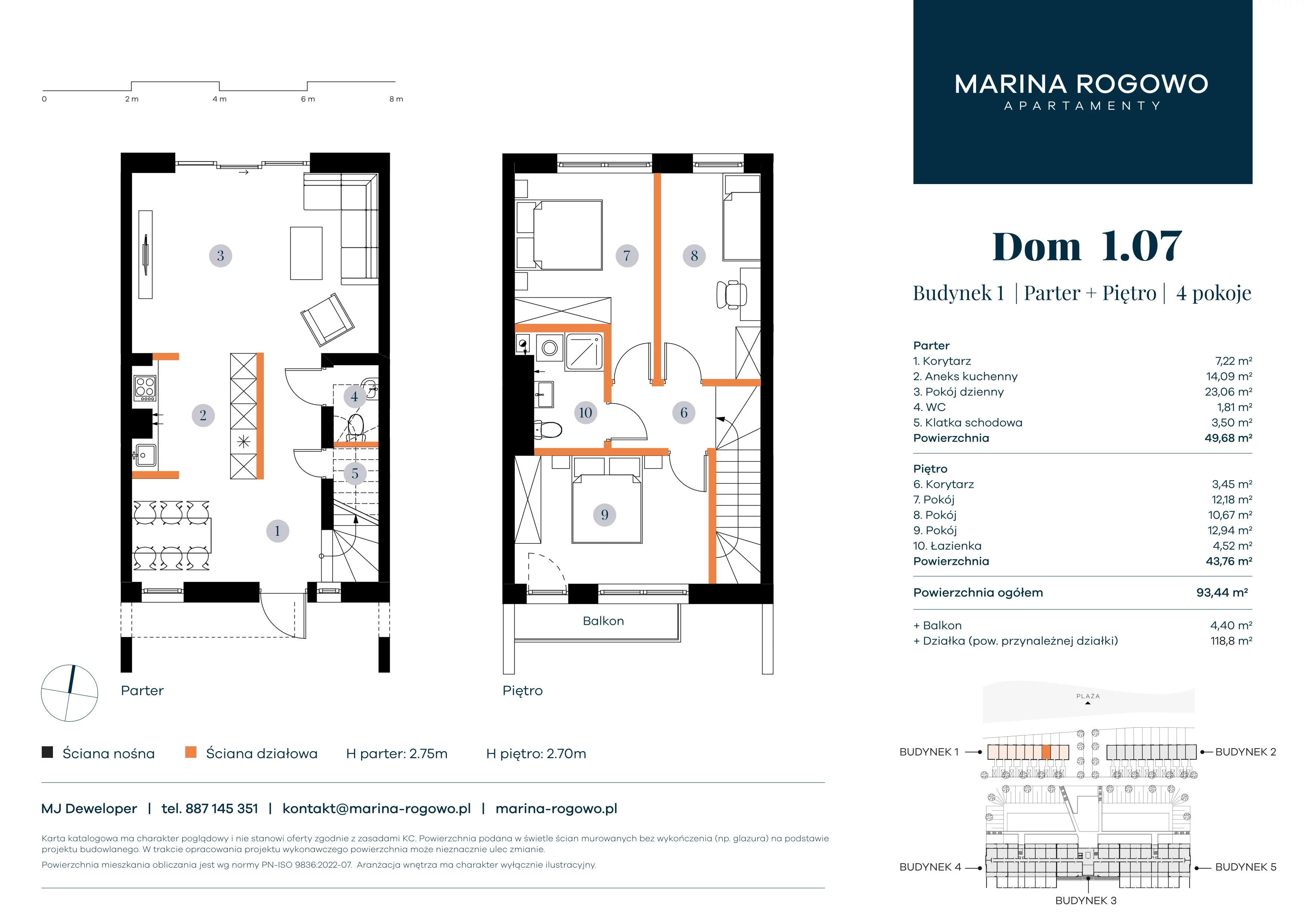 Dom 93,44 m², oferta nr 1.07, Apartamenty Marina Rogowo, Rogowo, ul. Kołobrzeska