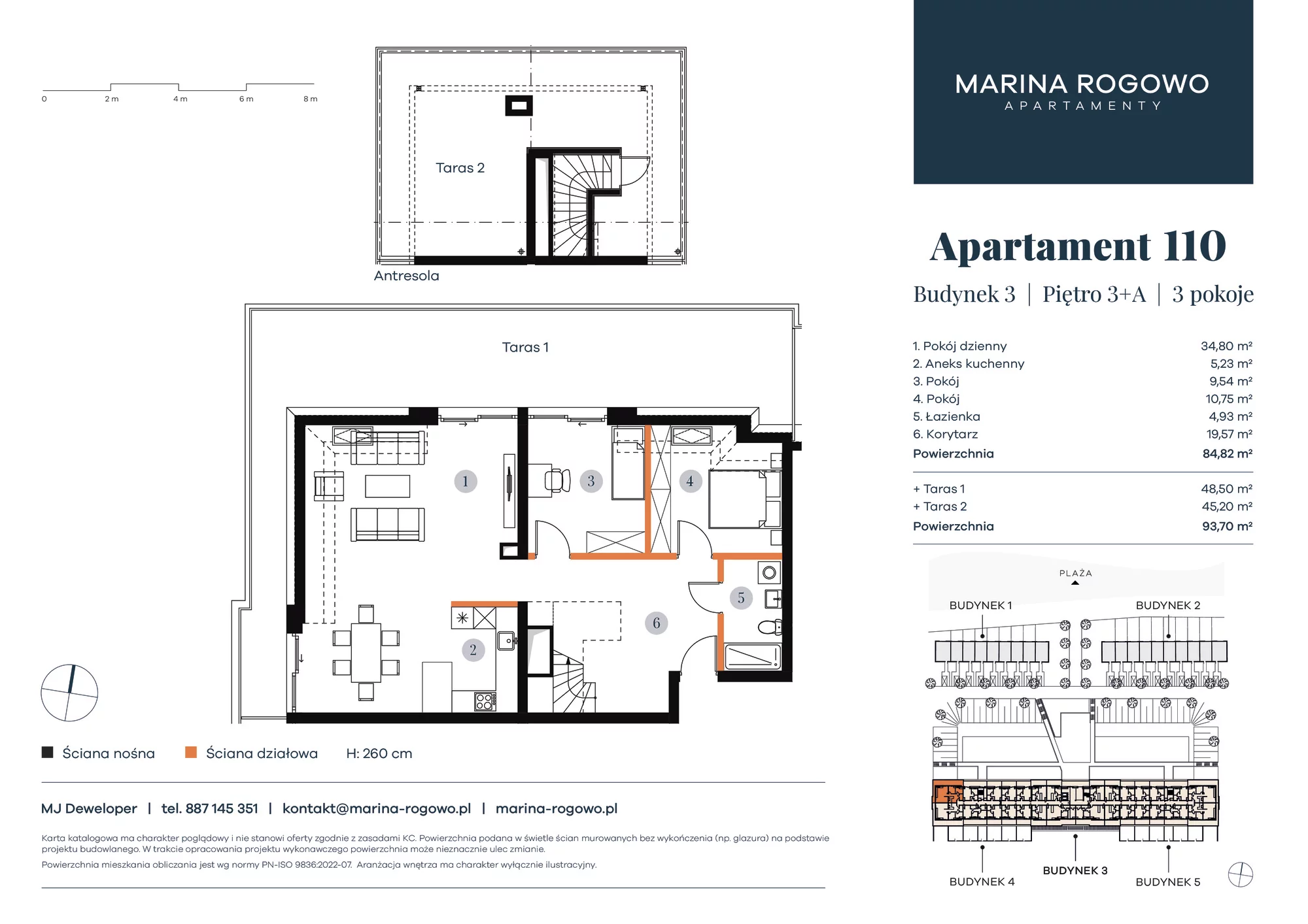 Apartament 84,82 m², piętro 3, oferta nr 110, Apartamenty Marina Rogowo, Rogowo, ul. Kołobrzeska-idx