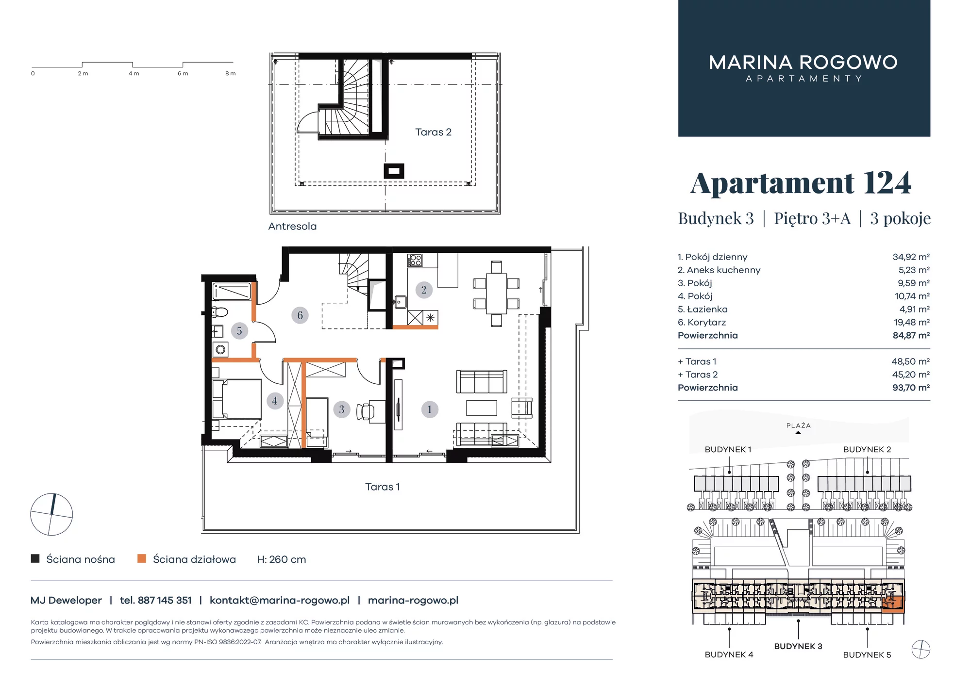 Apartament 84,87 m², piętro 3, oferta nr 124, Apartamenty Marina Rogowo, Rogowo, ul. Kołobrzeska-idx