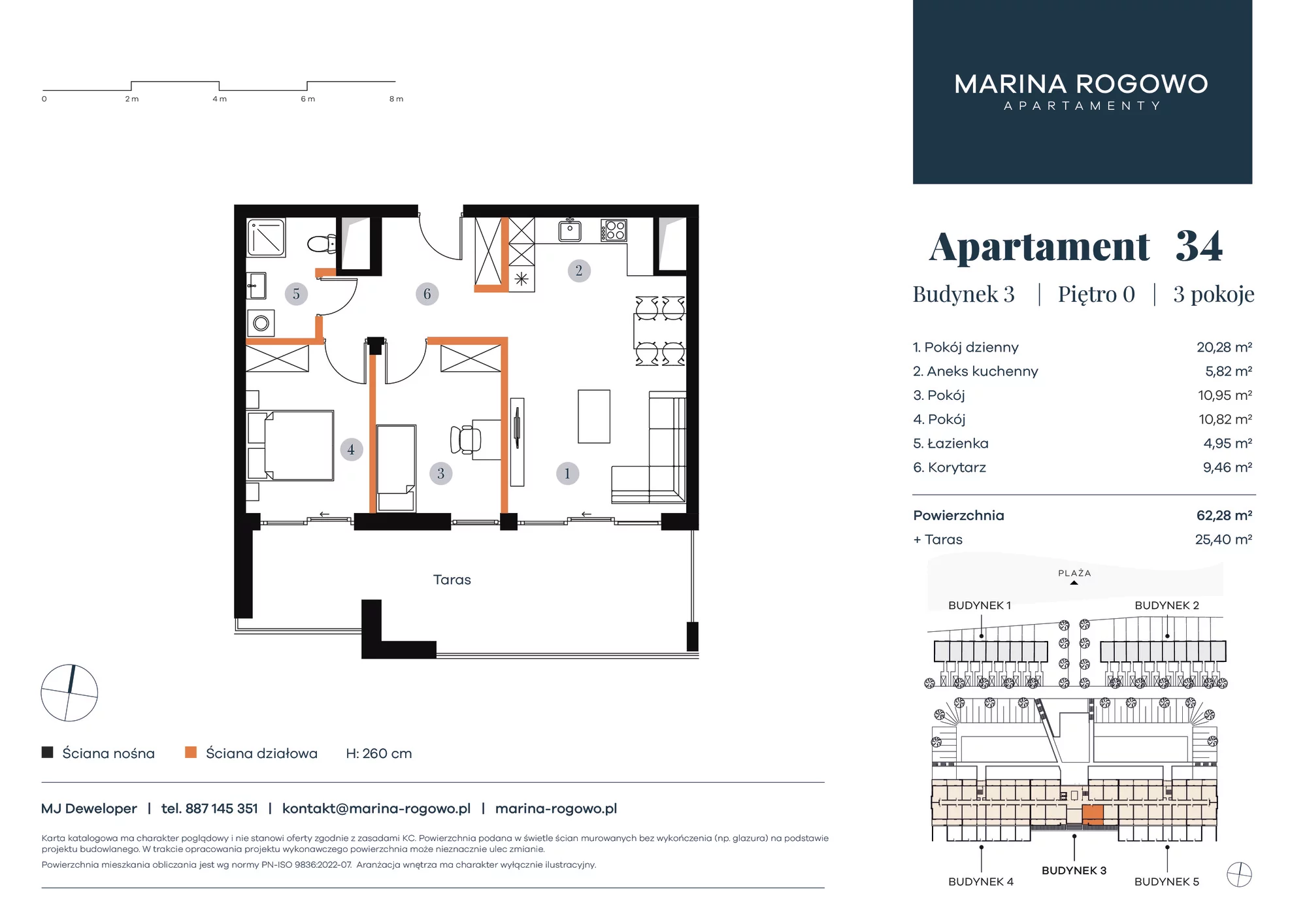 Apartament 62,28 m², parter, oferta nr 34, Apartamenty Marina Rogowo, Rogowo, ul. Kołobrzeska-idx