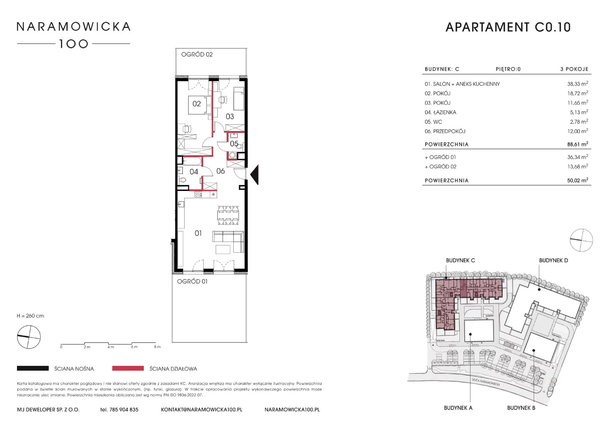 Mieszkanie 88,61 m², parter, oferta nr C 0.10, Naramowicka 100, Poznań, Winogrady, Winogrady, ul. Naramowicka 100