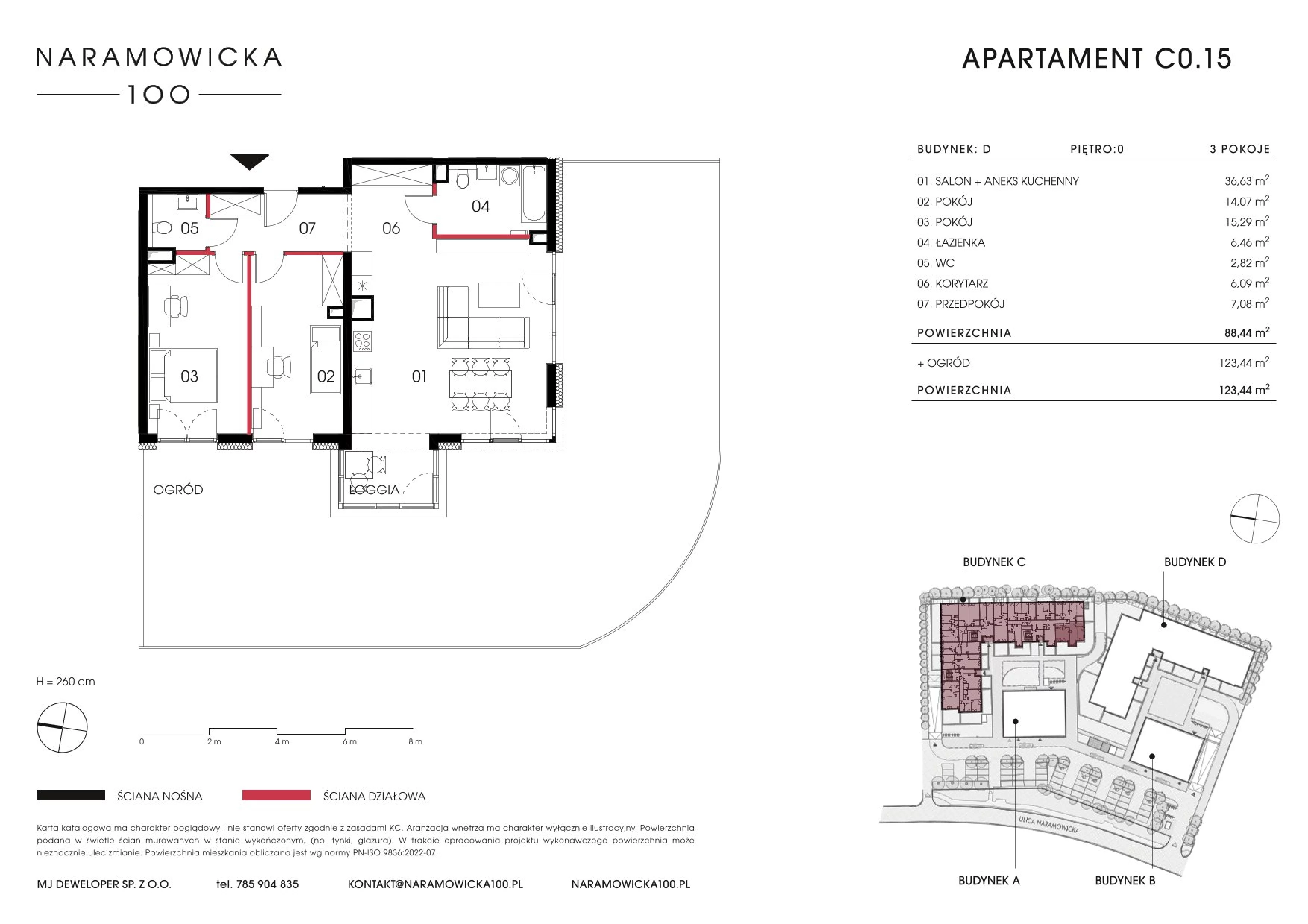 Mieszkanie 88,40 m², parter, oferta nr C 0.15, Naramowicka 100, Poznań, Winogrady, Winogrady, ul. Naramowicka 100