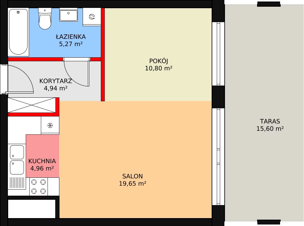 Apartament 43,83 m², piętro 2, oferta nr 82, Apartamenty Marina Rogowo, Rogowo, ul. Kołobrzeska