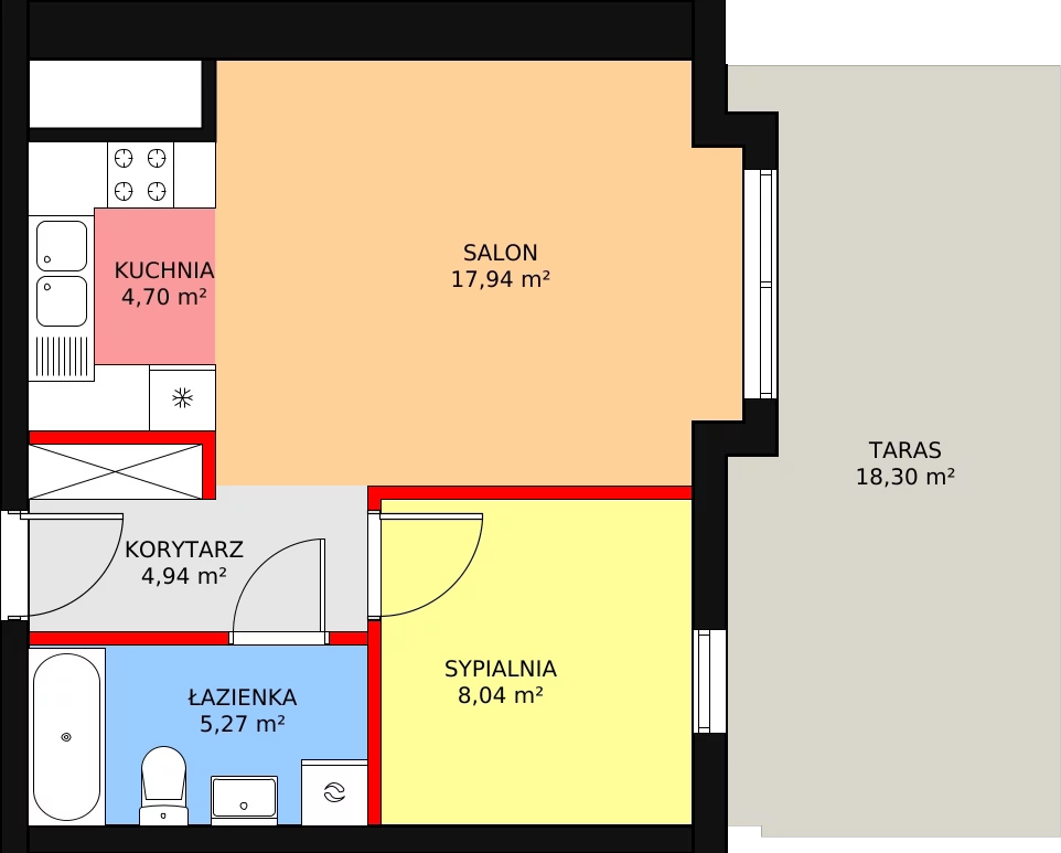 Apartament 37,87 m², piętro 3, oferta nr 105, Apartamenty Marina Rogowo, Rogowo, ul. Kołobrzeska