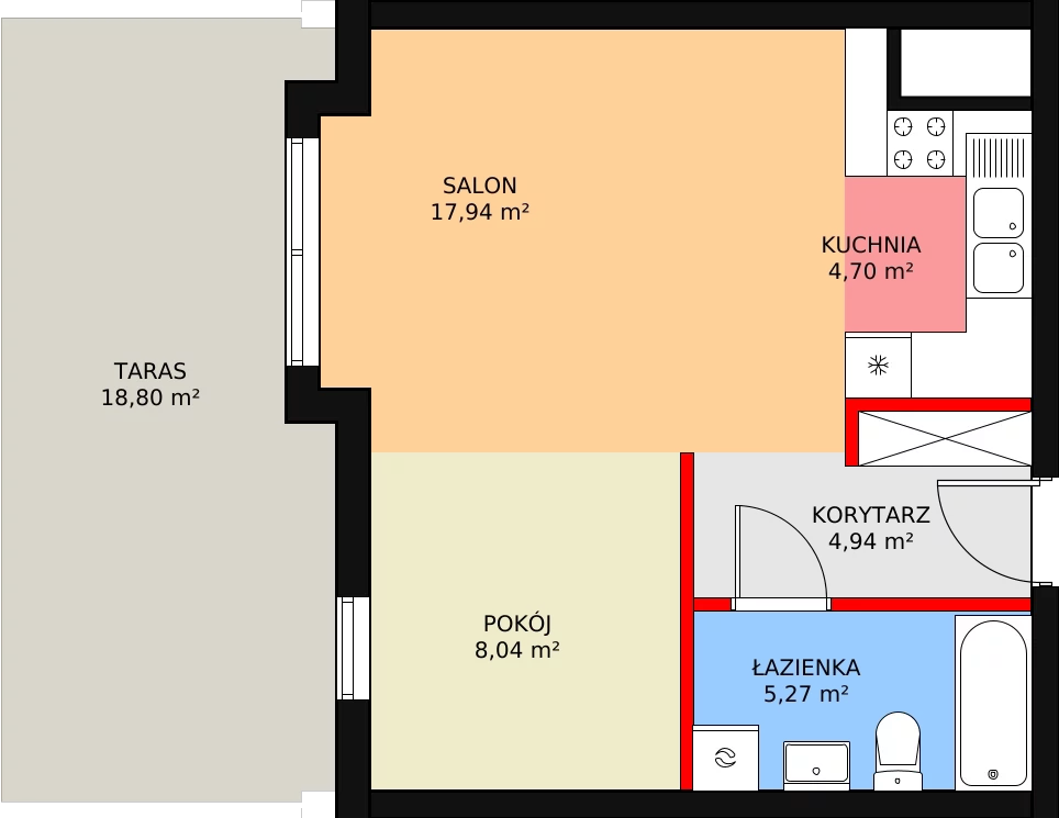 Apartament 37,85 m², piętro 3, oferta nr 113, Apartamenty Marina Rogowo, Rogowo, ul. Kołobrzeska