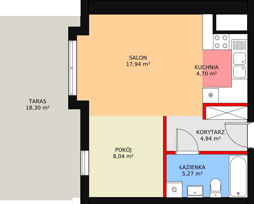 Apartament 37,73 m², piętro 3, oferta nr 114, Apartamenty Marina Rogowo, Rogowo, ul. Kołobrzeska