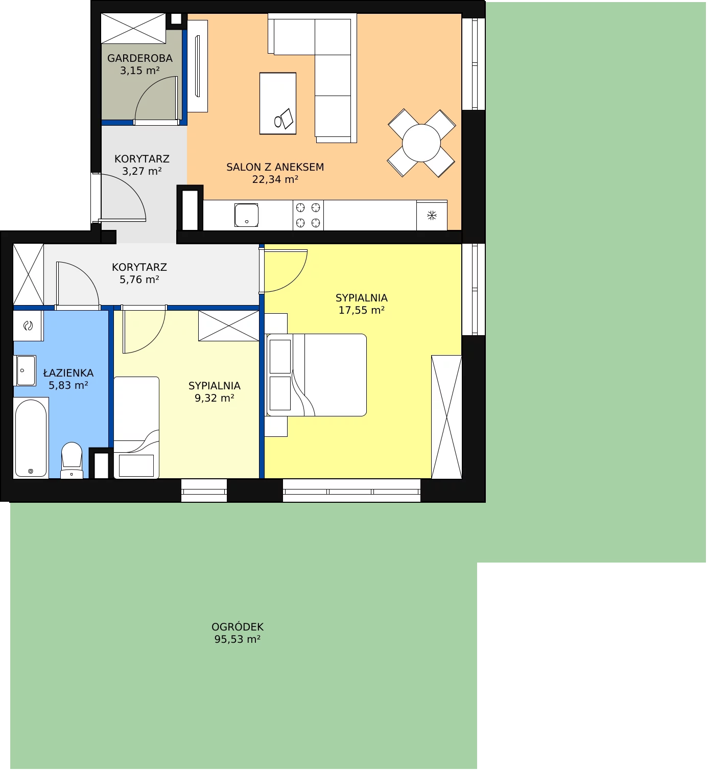 3 pokoje, mieszkanie 67,93 m², parter, oferta nr C 0.02, Naramowicka 100, Poznań, Winogrady, Winogrady, ul. Naramowicka 100