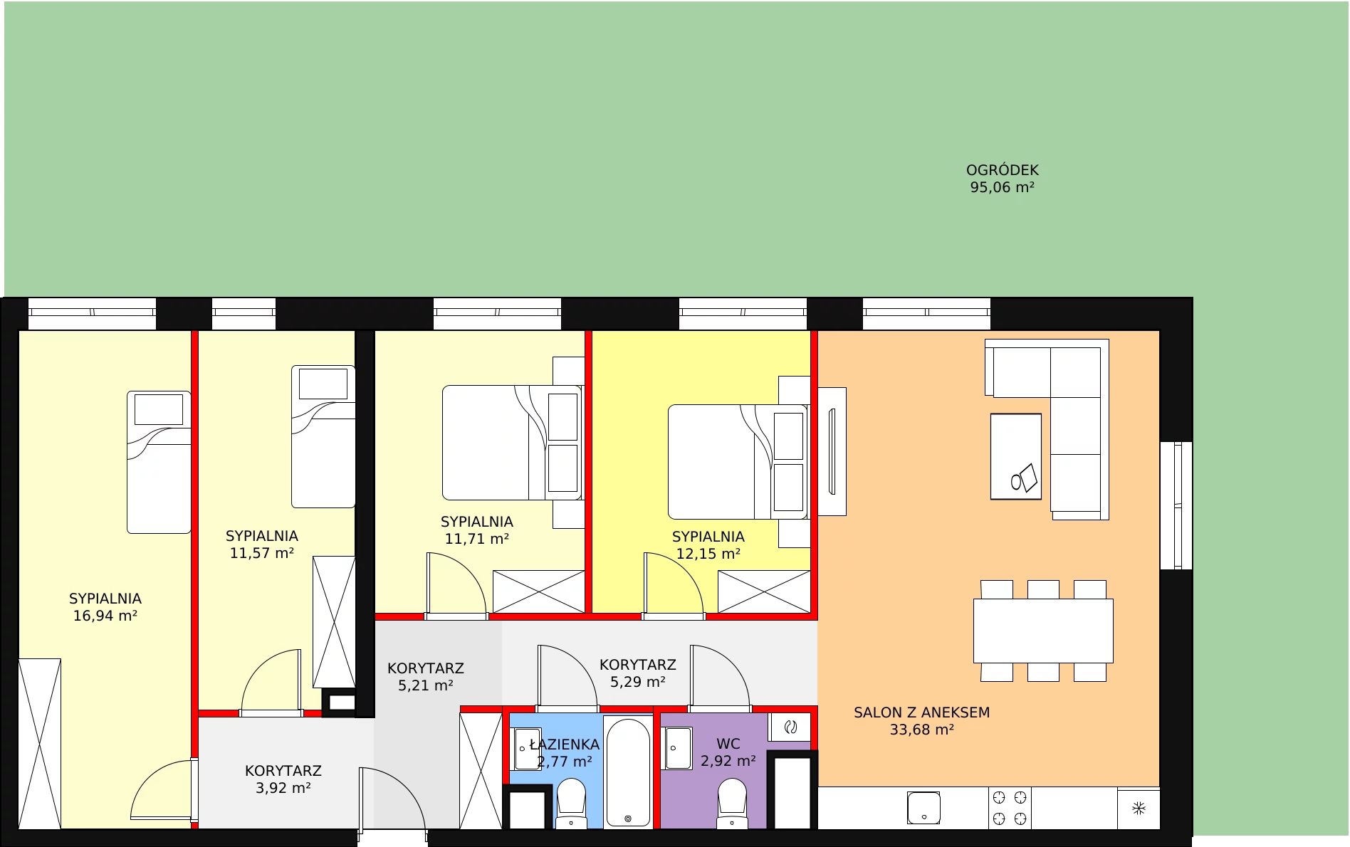 Mieszkanie 107,00 m², parter, oferta nr C 0.06, Naramowicka 100, Poznań, Winogrady, Winogrady, ul. Naramowicka 100