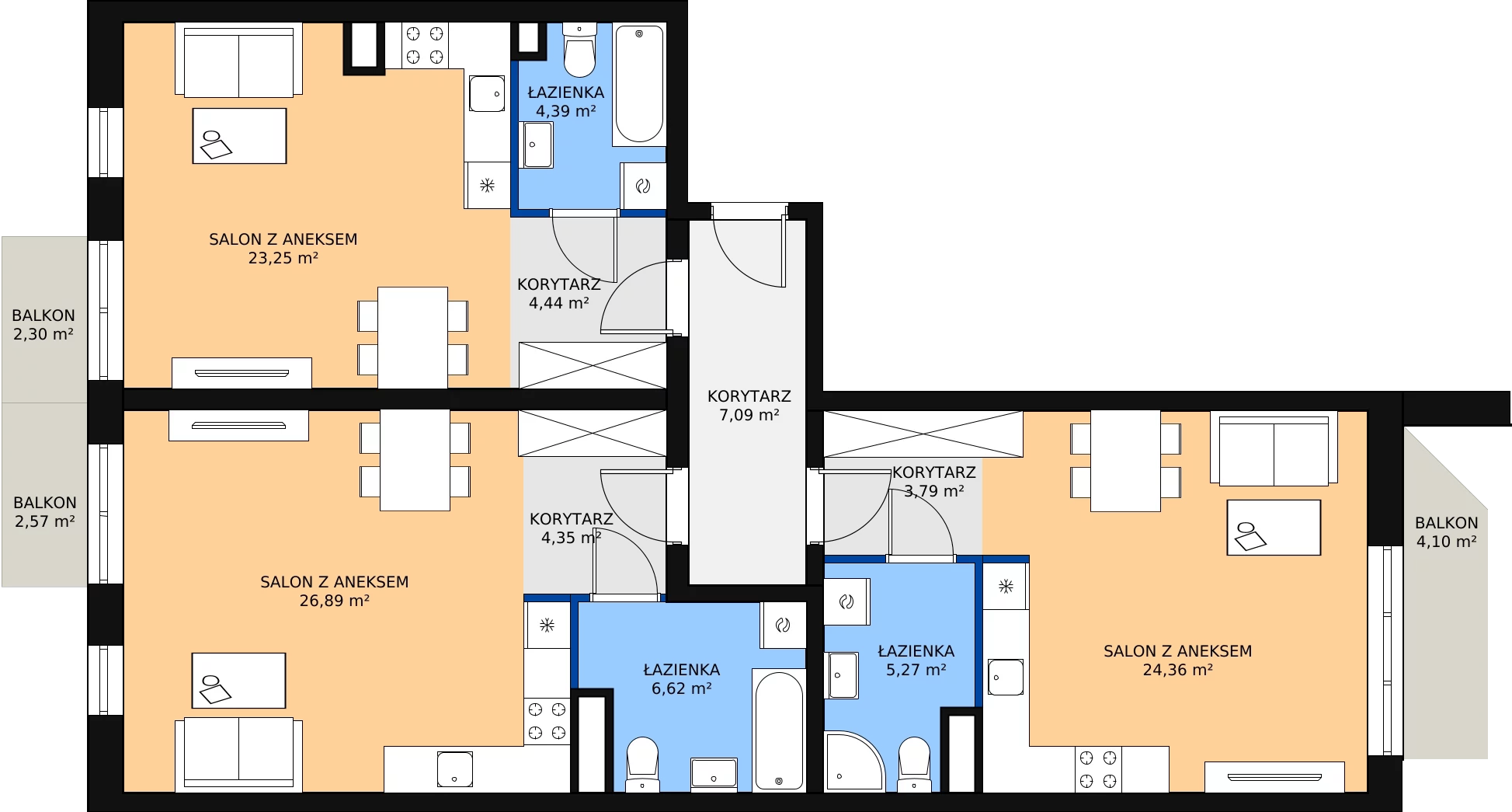 3 pokoje, mieszkanie 111,04 m², piętro 1, oferta nr C 1.05, Naramowicka 100, Poznań, Winogrady, Winogrady, ul. Naramowicka 100