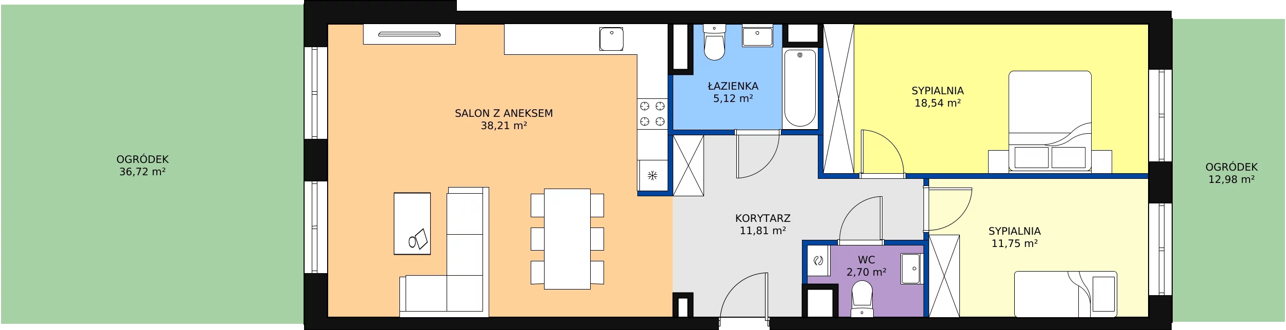 3 pokoje, mieszkanie 88,61 m², parter, oferta nr C 0.10, Naramowicka 100, Poznań, Winogrady, Winogrady, ul. Naramowicka 100