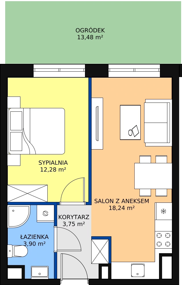 Zalety mieszkania 38.44 m², C 0.12