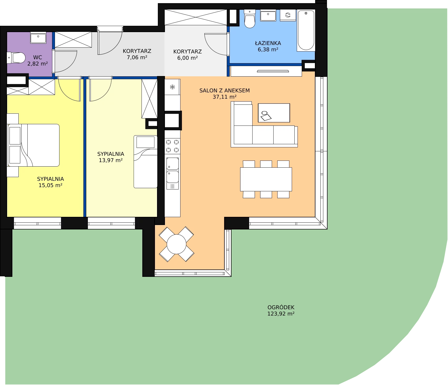 3 pokoje, mieszkanie 88,40 m², parter, oferta nr C 0.15, Naramowicka 100, Poznań, Winogrady, Winogrady, ul. Naramowicka 100