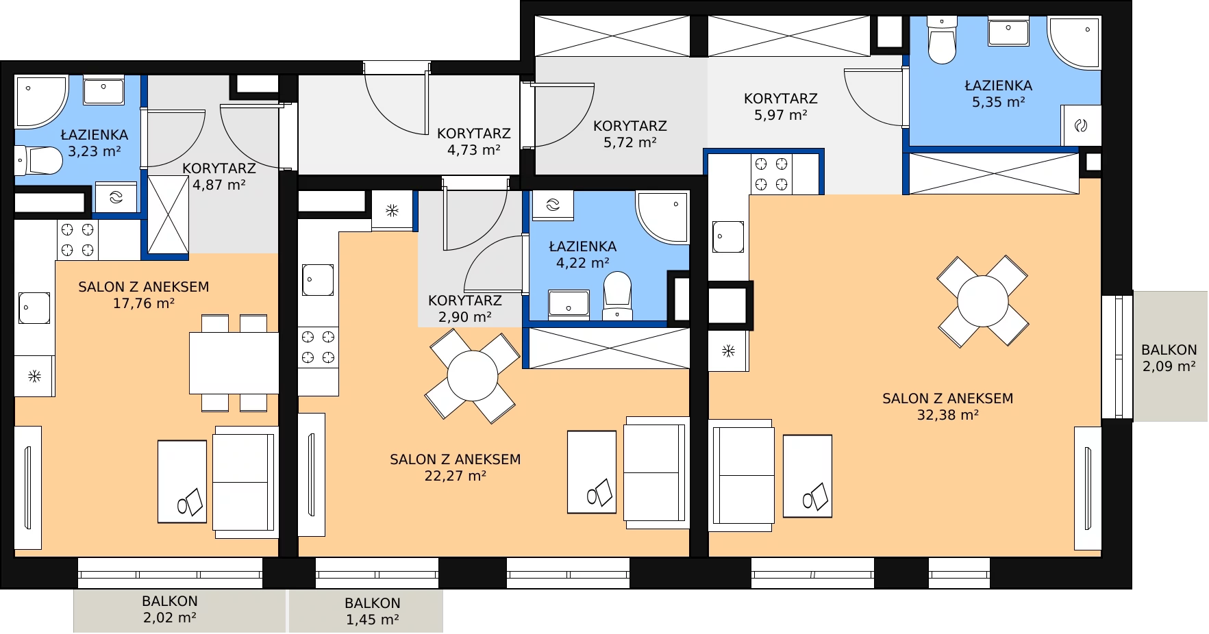 3 pokoje, mieszkanie 110,04 m², piętro 2, oferta nr C 2.15, Naramowicka 100, Poznań, Winogrady, Winogrady, ul. Naramowicka 100