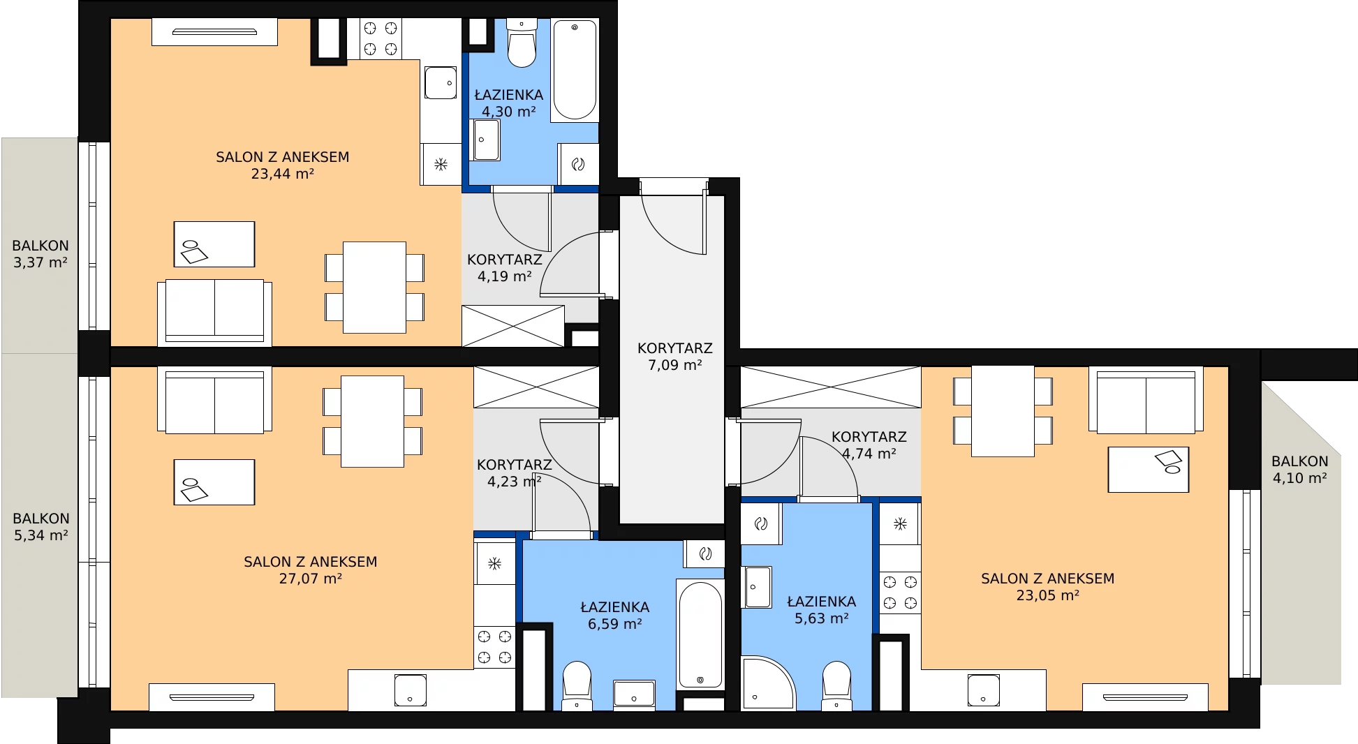 Zalety mieszkania 110.96 m², D 3.05