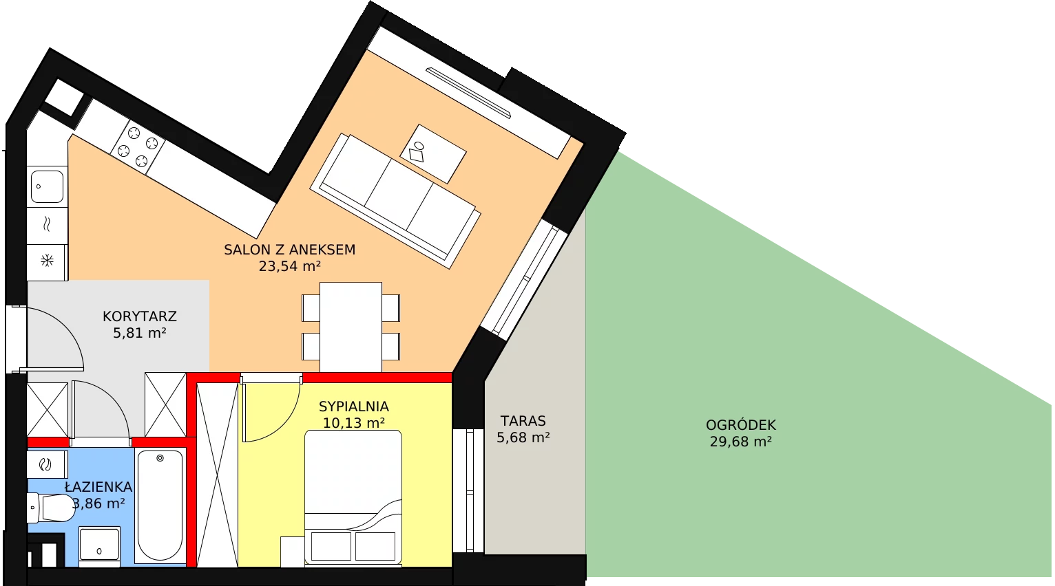 Mieszkanie 43,38 m², parter, oferta nr M0-1, Nasze ZACISZE, Warszawa, Targówek, Zacisze, ul. Wolińska / Wyspowa