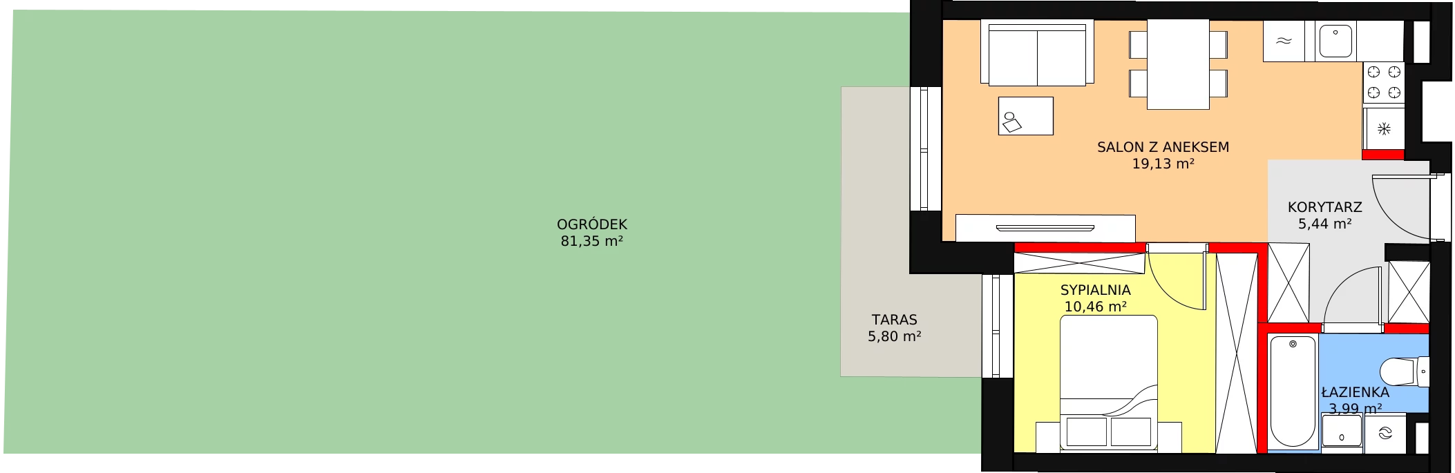 Mieszkanie 39,07 m², parter, oferta nr M0-5, Nasze ZACISZE, Warszawa, Targówek, Zacisze, ul. Wolińska / Wyspowa