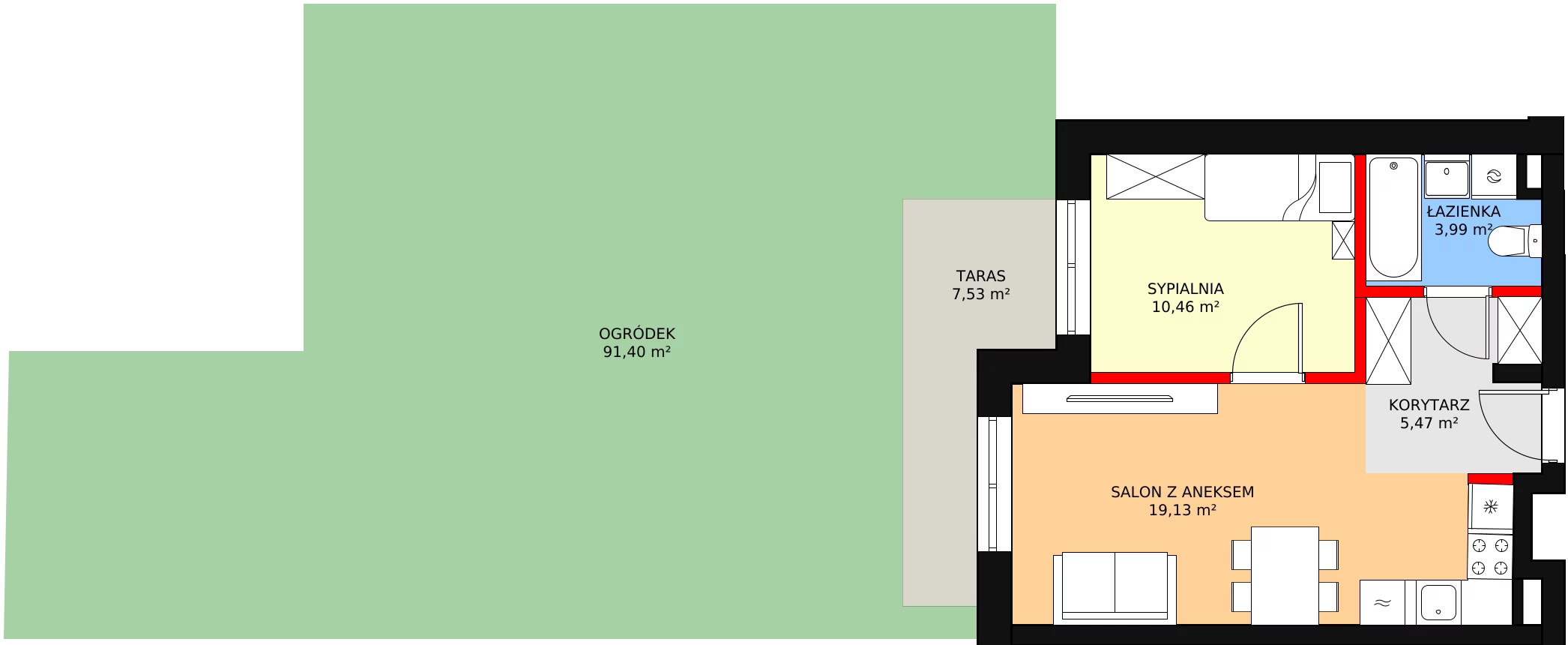 Mieszkanie 39,06 m², parter, oferta nr M0-6, Nasze ZACISZE, Warszawa, Targówek, Zacisze, ul. Wolińska / Wyspowa