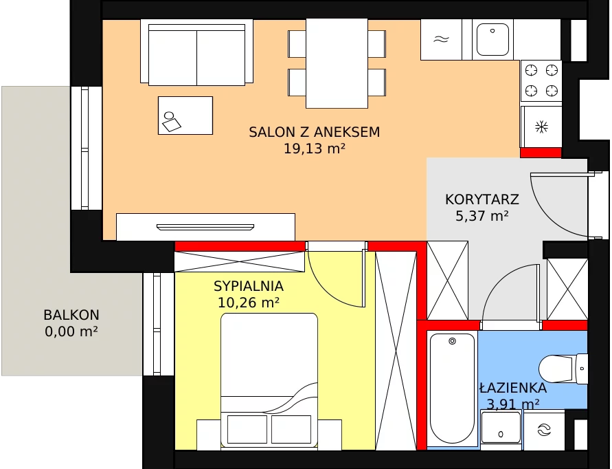 Mieszkanie 39,07 m², piętro 3, oferta nr M3-5, Nasze ZACISZE, Warszawa, Targówek, Zacisze, ul. Wolińska / Wyspowa