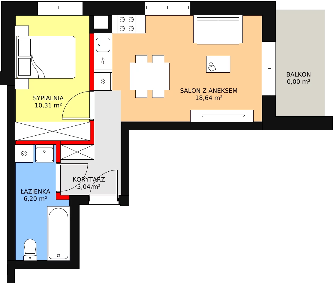 Lokal inwestycyjny 40,47 m², piętro 2, oferta nr U2-4, Nasze ZACISZE, Warszawa, Targówek, Zacisze, ul. Wolińska / Wyspowa