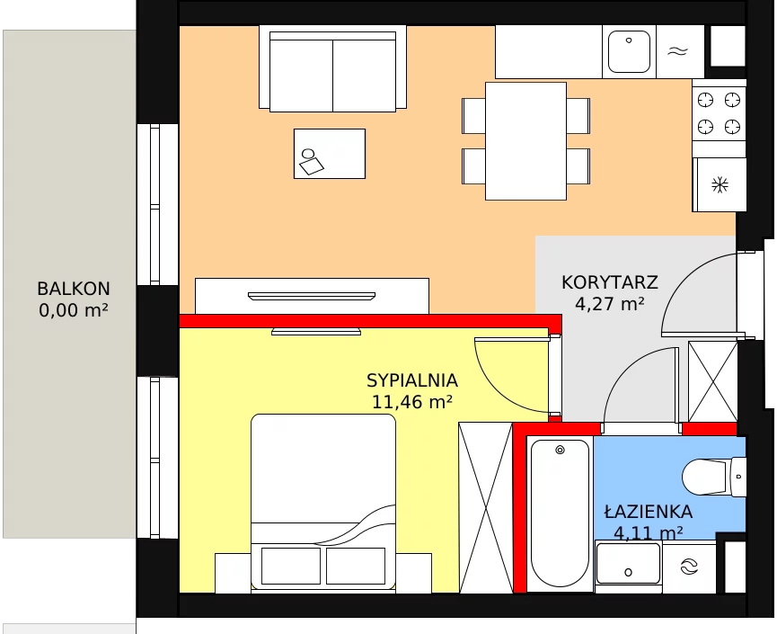 Lokal inwestycyjny 38,22 m², piętro 3, oferta nr U3-8, Nasze ZACISZE, Warszawa, Targówek, Zacisze, ul. Wolińska / Wyspowa