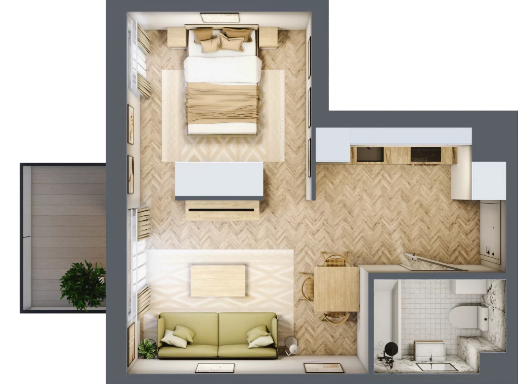 1 pokój, mieszkanie 33,80 m², piętro 1, oferta nr 1.1.12, Rytelska, Gdańsk, Orunia-Św. Wojciech-Lipce, ul. Rytelska