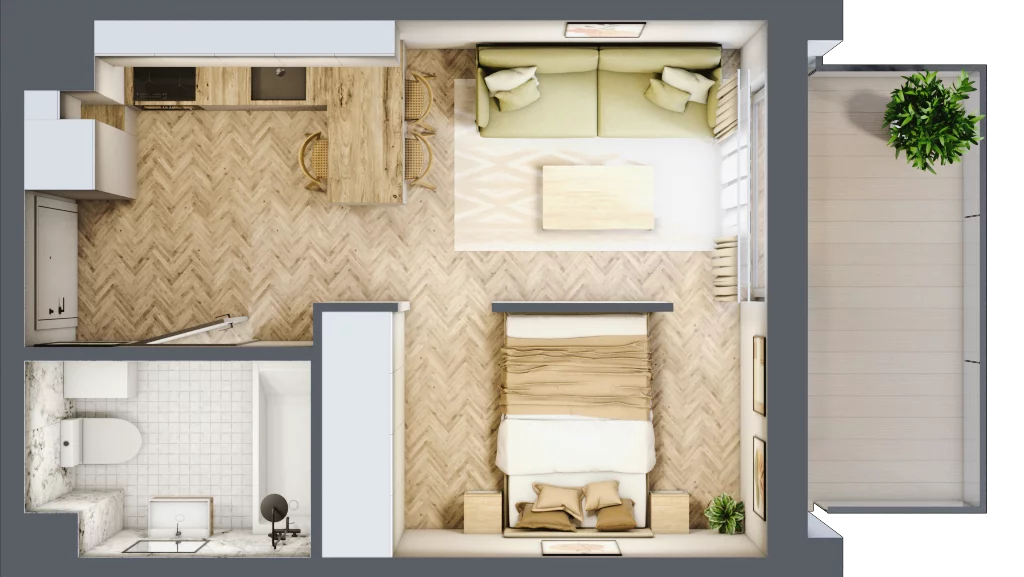 1 pokój, mieszkanie 27,65 m², piętro 4, oferta nr 1.4.08, Rytelska, Gdańsk, Orunia-Św. Wojciech-Lipce, ul. Rytelska