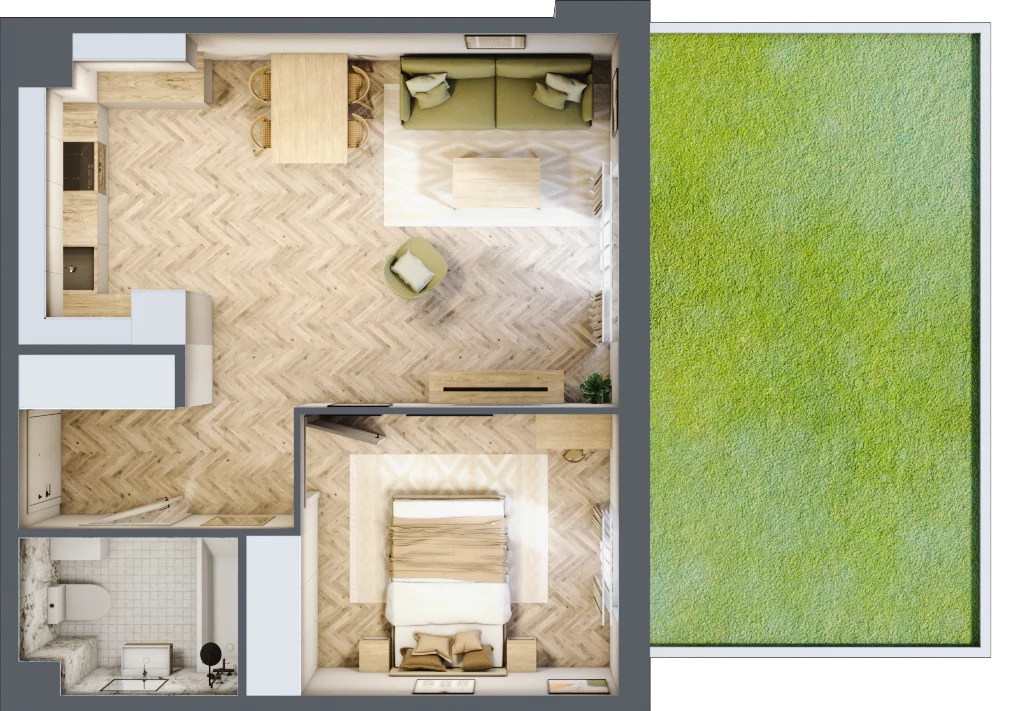 2 pokoje, mieszkanie 46,80 m², parter, oferta nr 2.0.10, Rytelska, Gdańsk, Orunia-Św. Wojciech-Lipce, ul. Rytelska