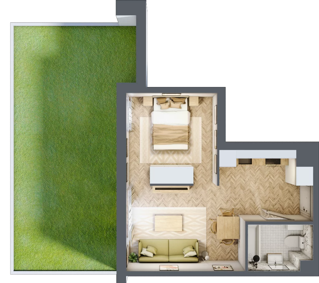 1 pokój, mieszkanie 33,80 m², parter, oferta nr 2.0.06, Rytelska, Gdańsk, Orunia-Św. Wojciech-Lipce, ul. Rytelska