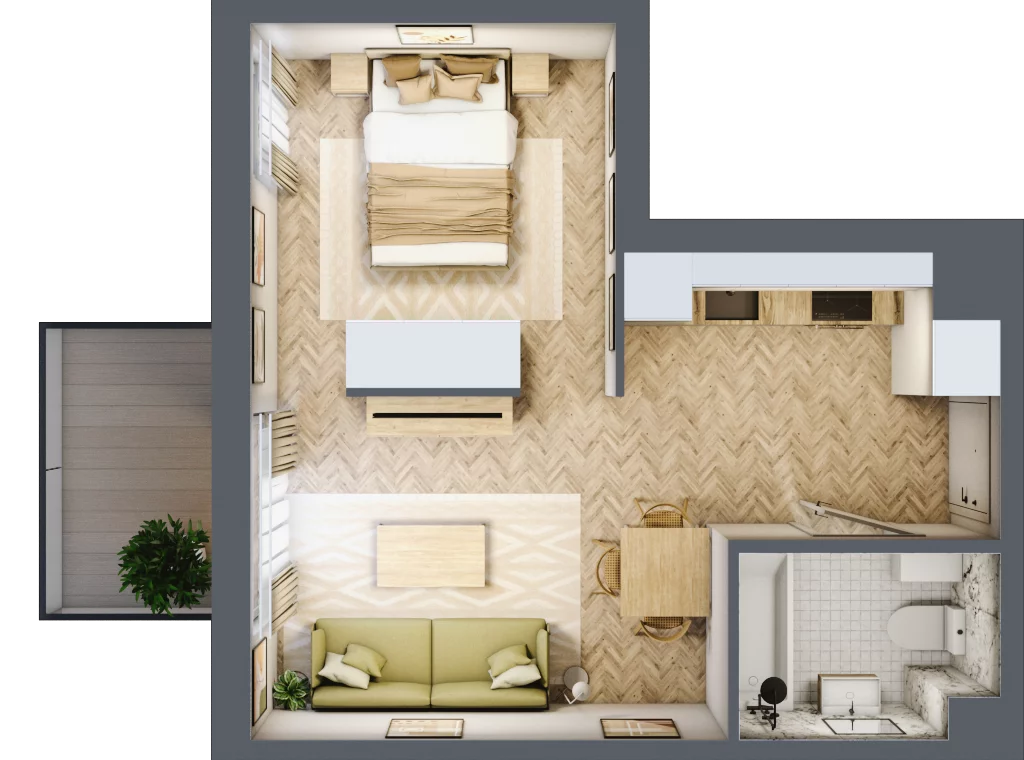1 pokój, mieszkanie 33,80 m², piętro 4, oferta nr 2.4.12, Rytelska, Gdańsk, Orunia-Św. Wojciech-Lipce, ul. Rytelska