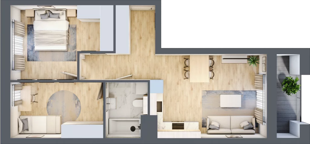 3 pokoje, mieszkanie 56,59 m², piętro 10, oferta nr A136, Maratońska 49, Łódź, Polesie, Retkinia, ul. Maratońska 49