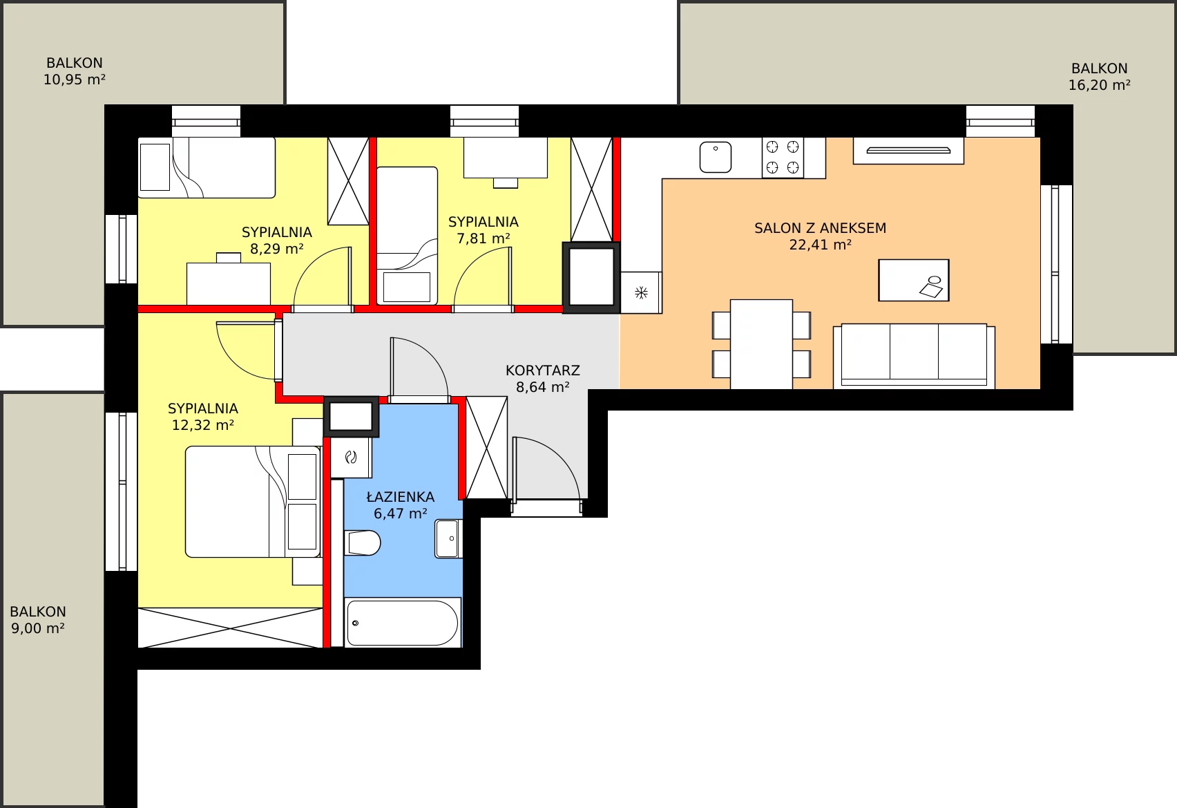 Zalety apartamentu 65.96 m², A97