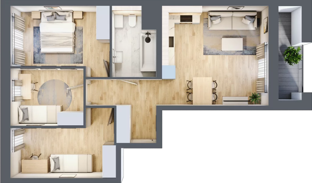4 pokoje, apartament 67,20 m², piętro 8, oferta nr A83, Maratońska 49, Łódź, Polesie, Retkinia, ul. Maratońska 49